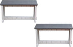 Bench, Deep Grey Top with Warm Grey Sides, 2 Pack by LeisureAccents