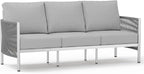 Aluminum Outdoor Patio Couch, 3 Seats HDPE Rope Patio Sofa by Oasbira