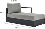 Modway Tahoe Modular Aluminum 2-Piece Outdoor Patio Furniture Gray, - Image 6