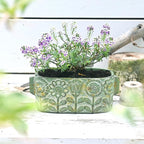 8 inch Green Pots Planters Indoor Plants Succulent Pots Rectangle Window Box - Image 5