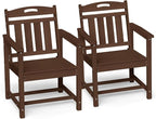 Ciokea HDPE Outdoor Patio Dining Chairs Set of 2, All-Weather Porch Chair by CIOKEA