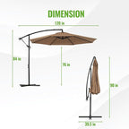 Backyard Expressions 10FT Cantilever Patio Umbrella – Outdoor Offset Hanging - Image 3