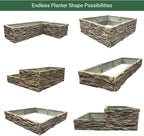 Raised Garden Bed Tan/Brown Ledgestones Composite Polyurethane Natural Look - Image 2