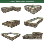 Raised Garden Bed Outdoor Tan/Brown Ledgestones Composite Polyurethane Natural - Image 2