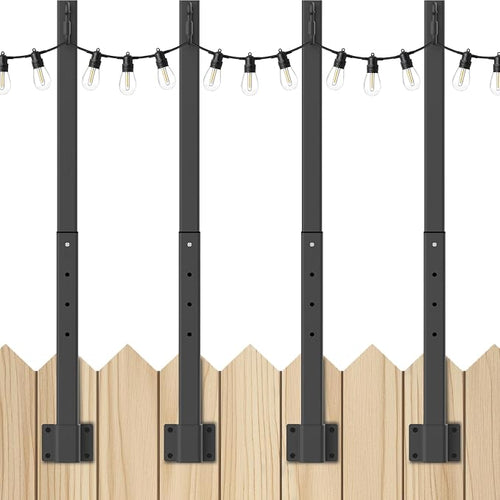 4 Pack String Light Poles, 2.8 Ft Light Poles by Mutovlin
