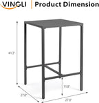 VINGLI 27 Inch Outdoor Bar Table, All-Weather Aluminum Patio Balcony Pub Table - Image 3
