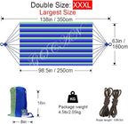 Brazilian Double Hammock 2 Person Extra Large Canvas 250x160cm Total Length - Image 3
