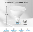 PAR38 LED Outdoor Flood Light Bulbs, 100W Equivalent, 5000K Daylight White - Image 2