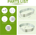 Oval Galvanized Planter Box, Metal Raised Garden Bed - Image 3