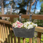 Briful 10'' Hanging Planter Outdoor 5PCS Metal Railing Planter - Image 2