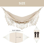 Bellzacasa Double Hammock, Heavy Duty 500 lb Load Capacity Tassels and Fishtail - Image 2