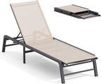 Aluminum Chaise Lounge Chair Outdoor, Foldable Patio Lounge Chair Assemble-Free by Unknown