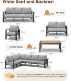 Aluminum Outdoor Patio Furniture Loveseat, All Weather Patio Conversation Sets - Image 3