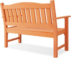 Psilvam 2-Person Outdoor Memorial Bench, All-Weather Poly Lumber Garden Bench - Image 4