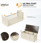 VINGLI 75 Gallon Collapsible Outdoor Storage Box, Simple-to-assemble Plastic - Image 2