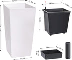 Garvee 30" Tall Planters Set of 2, Outdoor＆Indoor Black Planter Pots, High - Image 5