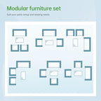 PayLessHere Outdoor Furniture Set 4Pc Modular Patio Furniture Set Water - Image 7