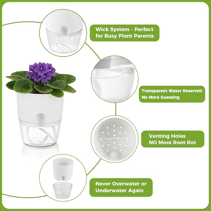 Planterhoma 12 Pack Self Watering Pots - Image 6