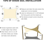 KANAGAWA 7'X10' Cream Custom Size Sun Shade Sail Rectangle UV Block Canopy Cover - Image 6