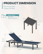 Aluminum Outdoor Lounge Chairs Set of 2, Pool Lounge Chairs - Image 2