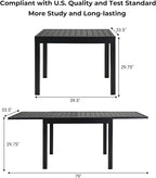Grand patio 5-Piece Outdoor Dining Set, 4 Leather-Look Wicker Swivel Patio - Image 3
