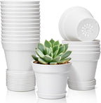 T4U 4 Inch Plant Pots 18-Pack, Small Flower Pots by T4U