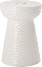 Safavieh Castle Gardens Collection Daphne White Glazed Ceramic Garden Stool by SAFAVIEH