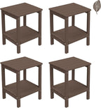 GREENVINES Adirondack-Outdoor-Side-Table | Set of 4 | Wood Grain | 14 x 13 by GreenVines