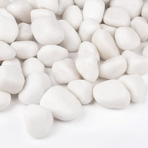 30 lbs White Rocks for Landscaping, 1-2 inch Decorative Rocks for Plants Indoor by OutdoorD%C3%A9cor