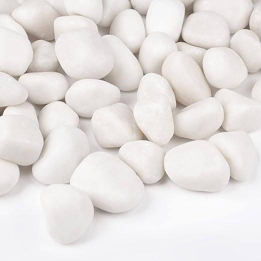 15 lbs White Rocks for Landscaping, 1-2 inch Decorative Rocks for Plants Indoor by OutdoorD%C3%A9cor