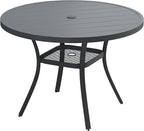 VICLLAX 41.2"x 28" Outdoor Round Patio Table by HOME