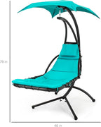 Best Choice Products Outdoor Hanging Curved Steel Chaise Lounge Chair Swing - Image 2