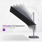 PURPLE LEAF Patio Umbrella 8' X 8' Rectangle Cantilever Umbrella Large Aluminum - Image 7