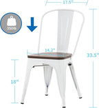 Nazhura Metal Dining Chair Farmhouse Tolix Style - Image 3