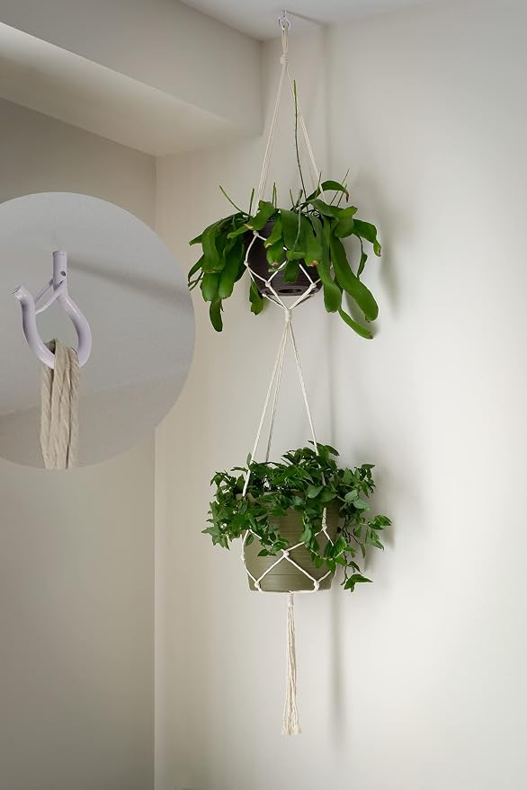 PlusRoc 20 Pack Ceiling Hooks for Hanging Plants Outdoor String Lights Heavy - Image 3