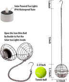 Solar Hanging Lanterns Outdoor Waterproof, Rust Iron Ball Candle Holder - Image 3
