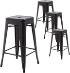 FDW Metal Bar Stools Set of 4 Counter Height Bar Stools 24 Inches Industrial by FDW