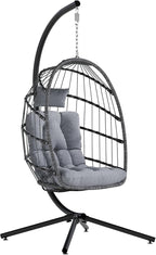 SWITTE Egg Chair Outdoor with Stand, Indoor Wicker Hanging Egg Swing Chair with by SWITTE