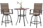 PHI VILLA 3 Piece Outdoor Swivel Bar Stools Set, Bar Height Patio Set by PHIVILLAThepioneerofcomfortablehouseholdsupplies