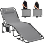 KingCamp Lounge Chair Outdoor, Folding Tanning Chairs Comfy Adjustable by KingCamp