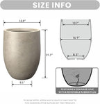 Kante Tall Concrete Planter, 21.7-Inch Height Weathered Concrete Large Indoor - Image 2