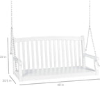 Best Choice Products 48in Wood Porch Swing Outdoor Patio Hanging Bench Chair - Image 7