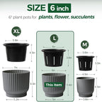 T4U 6 Inch Self Watering Pots for Indoor Plants, 6 Pack Plant Pots, Self - Image 2