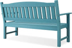 Psilvam 3-Person Outdoor Memorial Bench, All-Weather Poly Lumber Garden Bench - Image 4