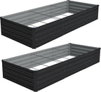 Vengarus 2 Pack 9x3x1FT Galvanized Raised Garden Bed Kit, Outdoor Metal Planter by Vengarus