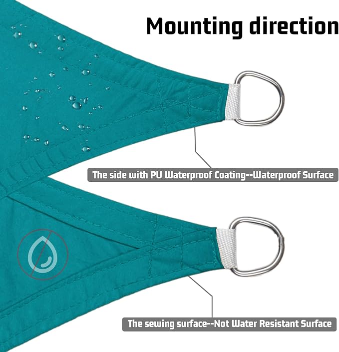 LOVE STORY Triangle 9'x9'x9' Waterproof Sun Shade Sail Canopy UV Block - Image 3