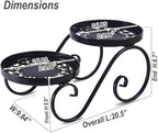 2 Tier Black Plant Stand, Metal Flower Stand Indoor Outdoor, Anti-Rust Iron - Image 4