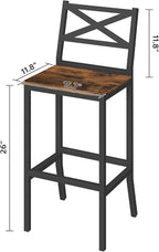 Bar Stools, Kitchen Breakfast Bar Chairs, Easy Assembly, - Image 3