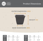 The HC Companies Eclipse Square Plastic Planter w/ Attached Saucer - Image 5