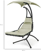 Best Choice Products Outdoor Hanging Curved Steel Chaise Lounge Chair Swing - Image 2